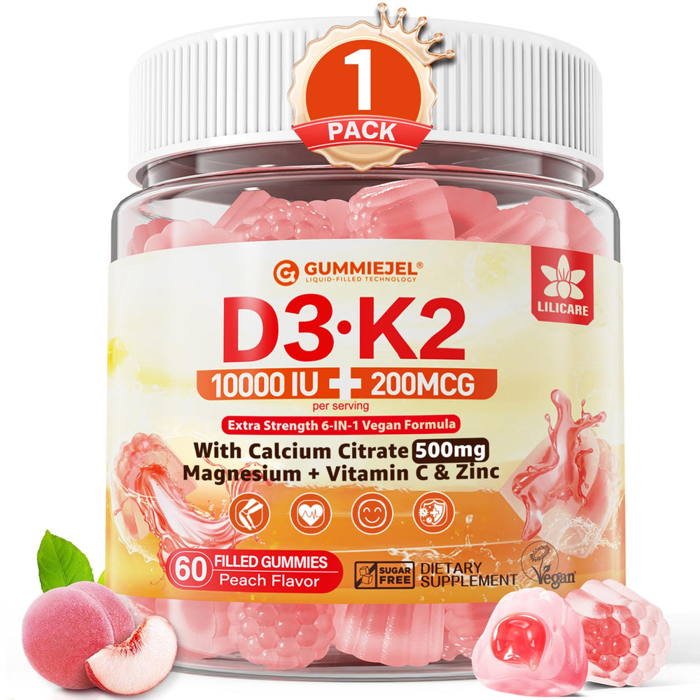 Hero image of Vitamin D3 K2 Gummies 60-count vegan bottle