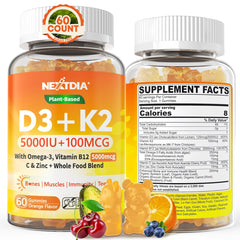 Bottle of Vitamin D3 K2 gummies
