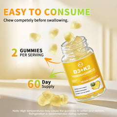 Sugar-free pineapple-flavored gummies with serving suggestion