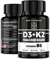 Bottle of Vitamin D3 K2 with Magnesium Glycinate and Vitamin B6