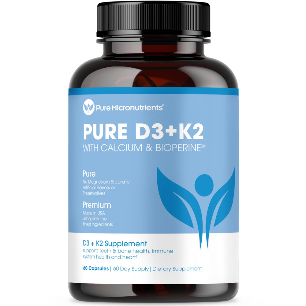 Hero image of Vitamin D3 K2 vegan supplement bottle with 60 capsules