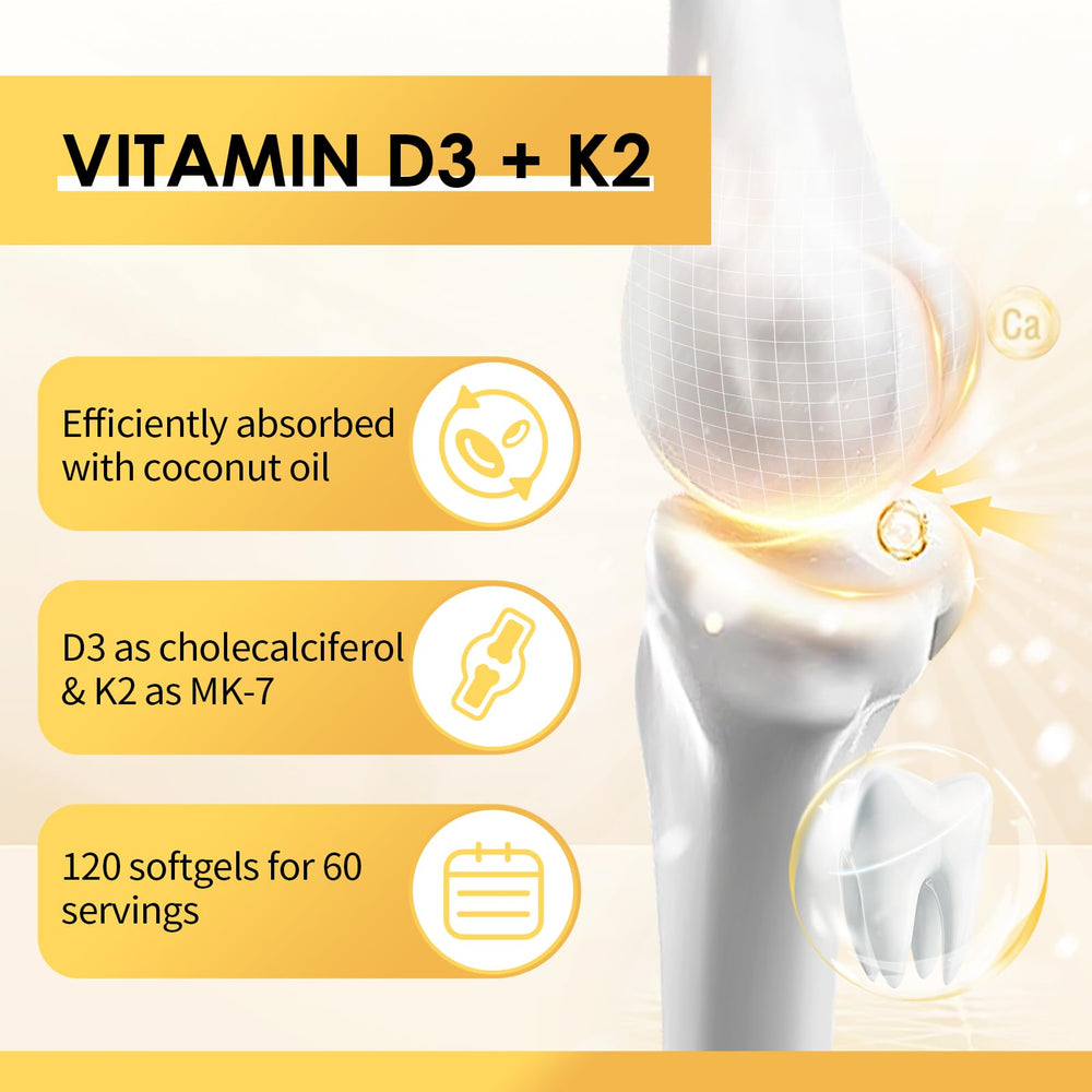 Ingredient list and natural plant-based formulation of Vitamin D3 K2 supplement