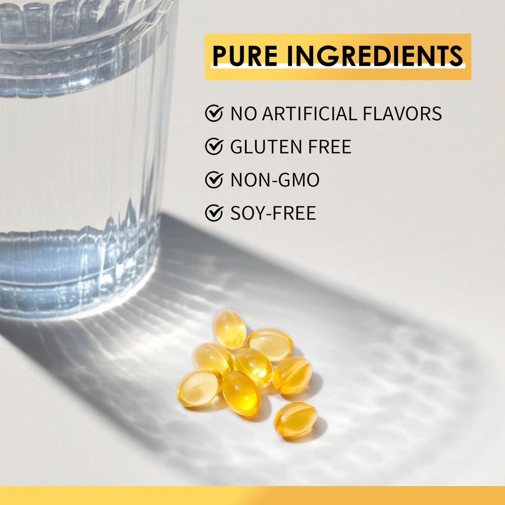 Close-up of softgel capsules for Vitamin D3 K2 supplement