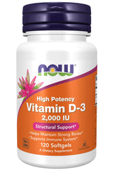 Now Foods Vitamin D3 2000 IU softgels bottle