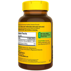 Nutrition facts panel for Vitamin D3 2000 IU