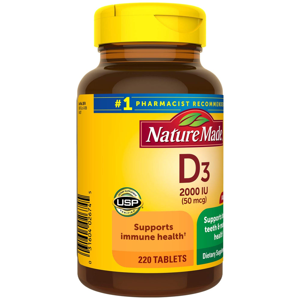 USP Verified seal on Vitamin D3 2000 IU bottle