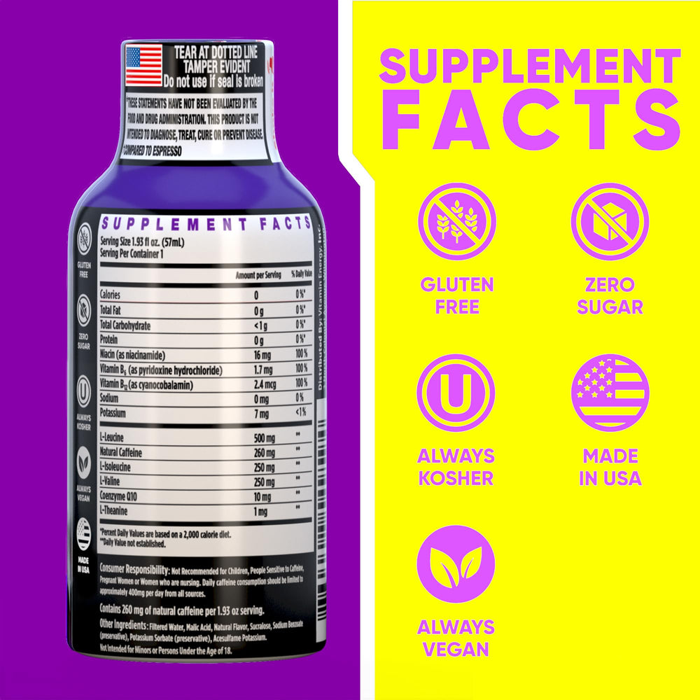Vitamin Energy Focus 24-pack: convenient ready-to-drink shots for on-the-go productivity