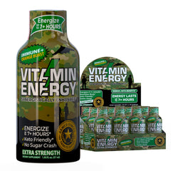 Vitamin Energy Immune+ Army Orange energy shot bottle – front view