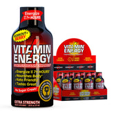 Vitamin Energy Workout+ Berry Shot 8-pack ready for gym sessions and sustained energy.