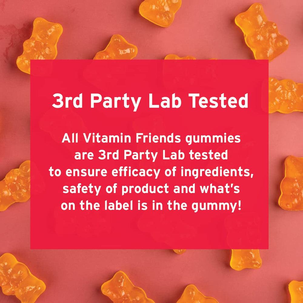 Vegan and kosher certification marks on Vitamin Friends packaging