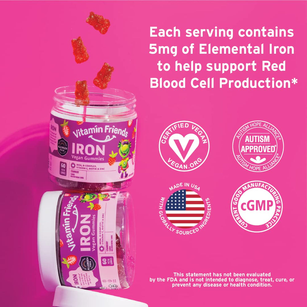 Ferrous Fumarate 15 mg per gummy label