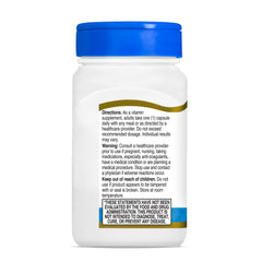No added sugar, salt, yeast or artificial flavors in Vitamin K2 MK-7 capsules