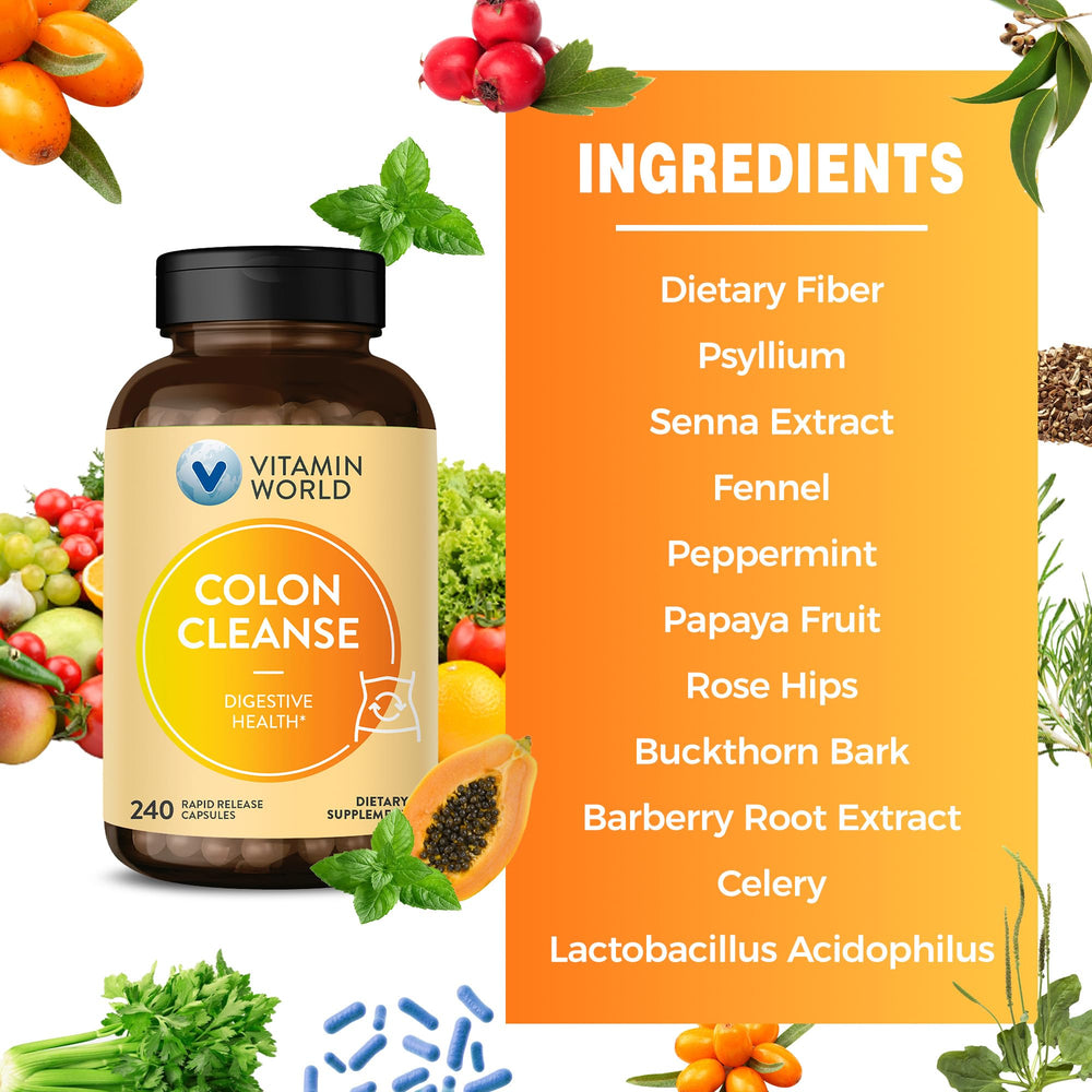 Gluten-free label on Vitamin World Colon Cleanse packaging