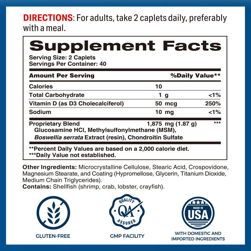 Close-up of Vitamin World Joint Mover 80 gluten-free coated caplets
