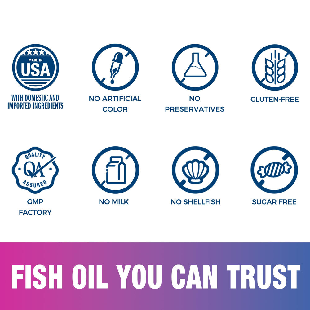 Health benefits icons for heart, brain and immune support