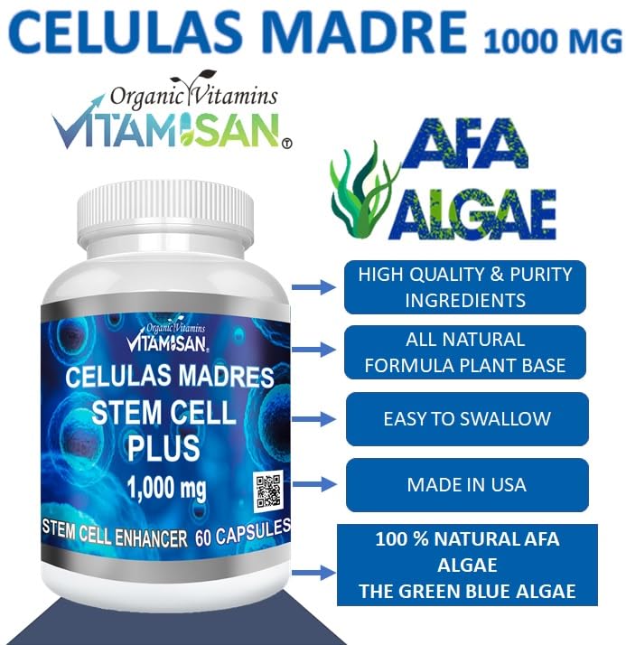Close-up of Vitamisan Celulas Madres label
