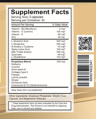 Front view of VITAMISAN Glutathione Liposomal bottle with NAC and Milk Thistle