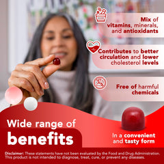 Two gummies serving of VITAMIZED Beetroot COQ10 gummies