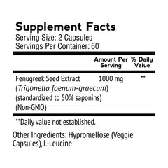 VitaMonk FenuTrax capsules close-up highlighting 50% saponins potency.