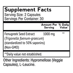 VitaMonk FenuTrax label detail highlighting fenugreek extract quality