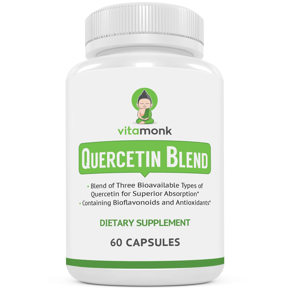 VitaMonk Quercetin Complex bottle showing three bioactive forms