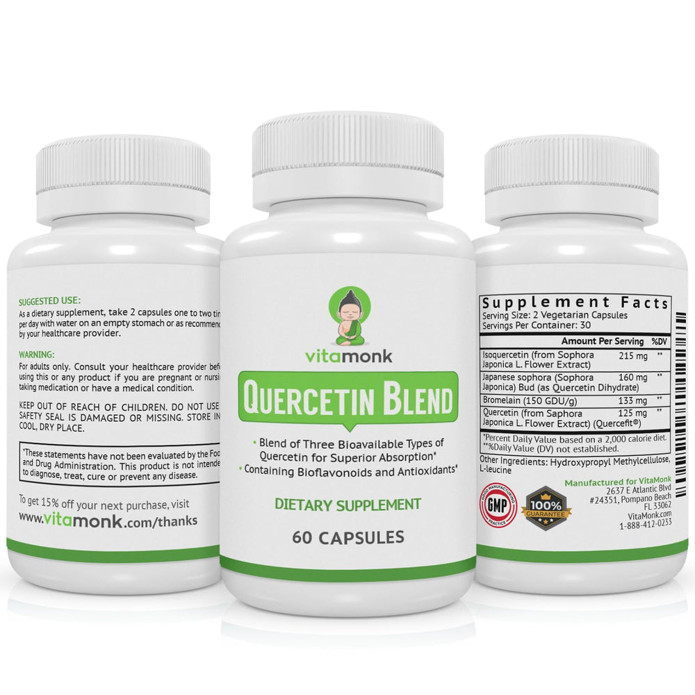 Active lifestyle with VitaMonk Quercetin Complex bottle