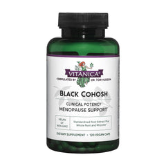Bottle of Vitanica Black Cohosh Cimicifuga Extract Plus 120 capsules