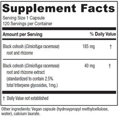 Close-up view of Vitanica Black Cohosh Cimicifuga Extract Plus capsules
