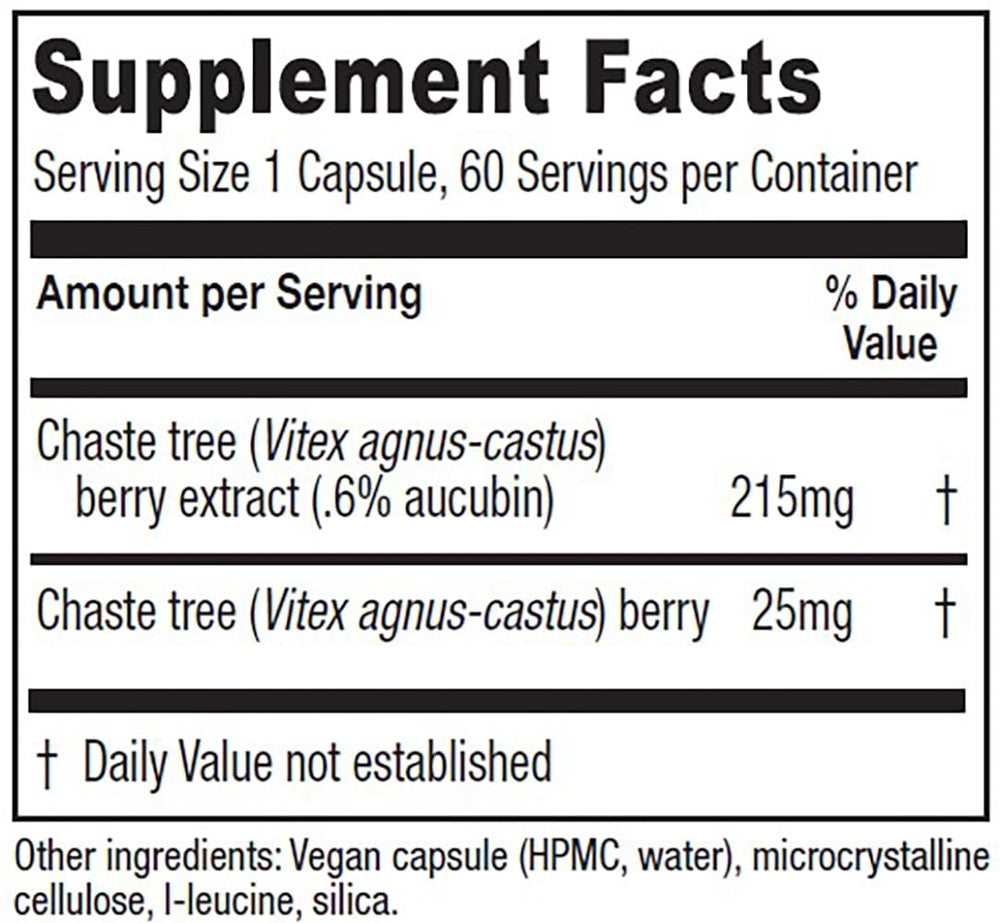 Chaste Tree Berry (Vitex) extract capsules close-up