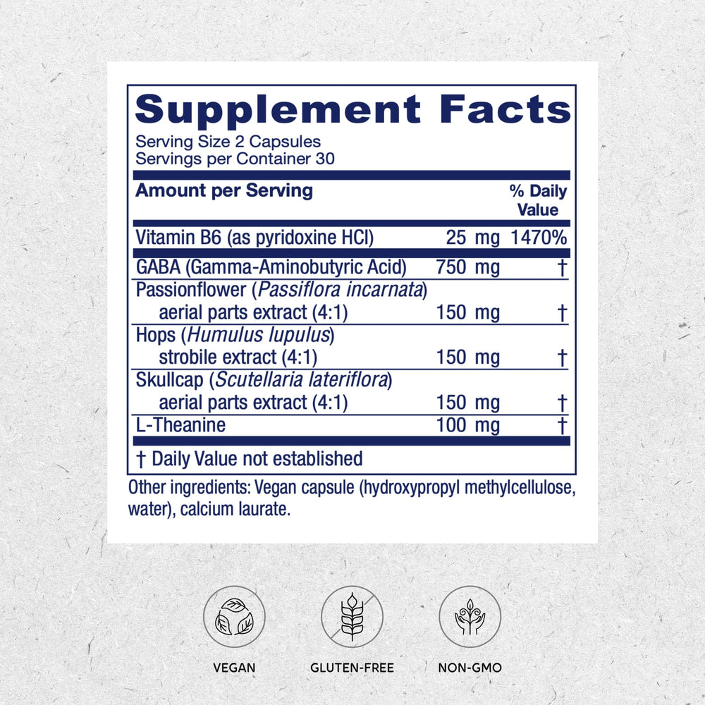 GABA Ease vegan capsules and bottle