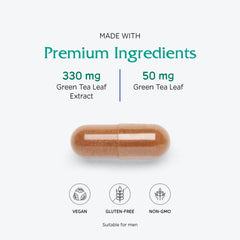 Packaging side view highlighting vegan capsules