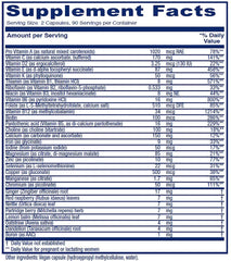 Vitanica Maternal Symmetry bottle back label