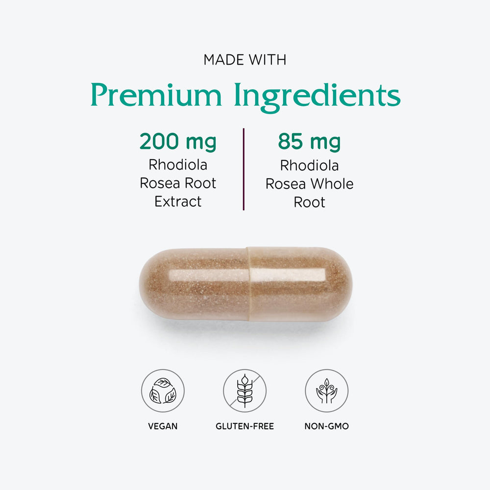 Vegan capsules from Vitanica Rhodiola Rosea supplement