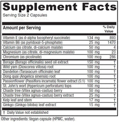 Product label showing vegan capsules