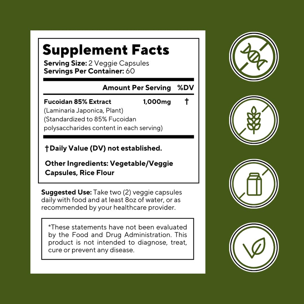 Vitapia fucoidan packaging and capsules
