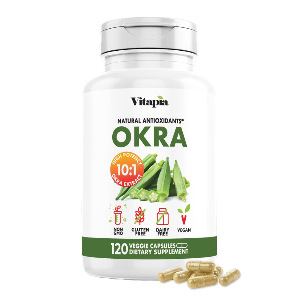 Bottle of Vitapia Okra Extract with 10:1 extract