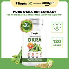 Vitapia Okra Extract capsules bottle showing 120 capsules