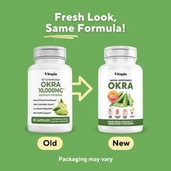 Okra plant with leaves illustrating origin