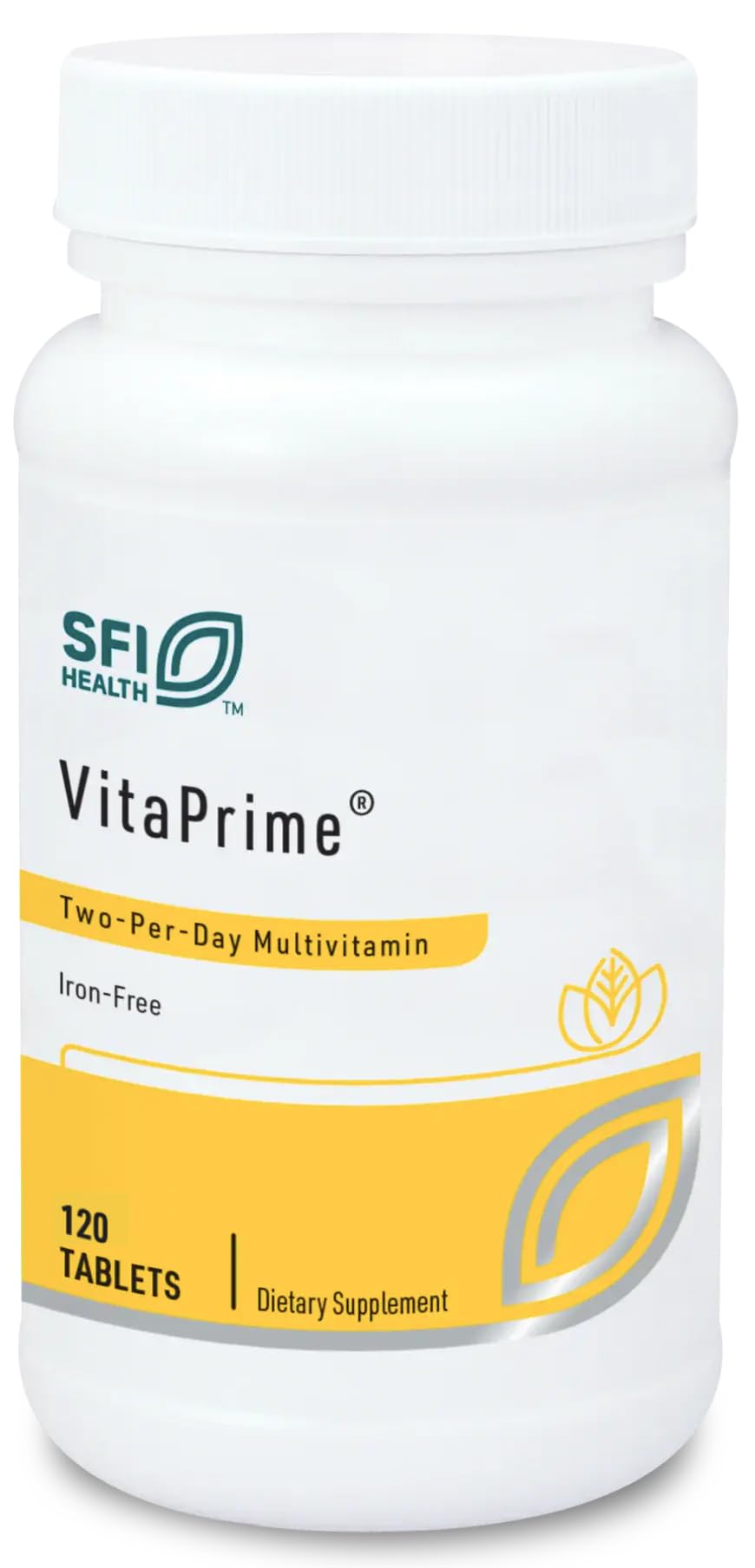 VitaPrime iron-free multivitamin bottle for men and women