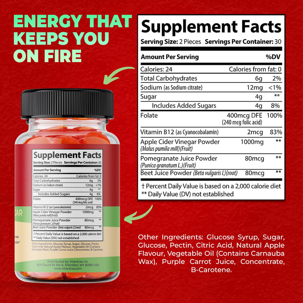 Vitaraise ACV gummies energy-focus use during morning routine for steady momentum.