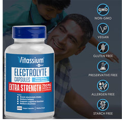 Portable Vitassium bottle with flip-top lid