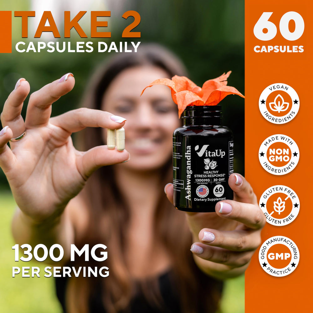 Graphic showing cognitive focus support from ashwagandha