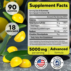 VitaUp Gummies label showing 5000 mg per serving