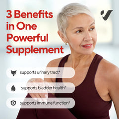 VitaUp cranberry extract and D-mannose capsules label highlighting 1000mg strength