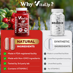 GMP-certified VitaUp cranberry D-Mannose pills packaging