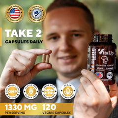 120-count bottle of VitaUp Lions Mane supplement