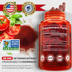 USA-made VitaUp Lycopene capsules in bottle