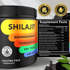 Kava Kava root and ingredients with shilajit