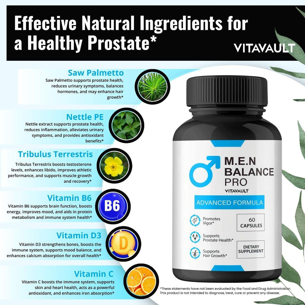 All-natural ingredients concept for M.E.N Balance Pro