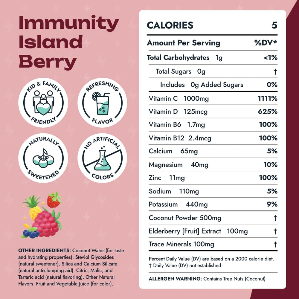 VitaWild 30-serving tub with scoop for convenient daily immunity hydration.